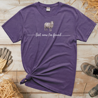 But Now I'm Found Spiritual Sheep (Adult Unisex Tee) - Heather Purple
