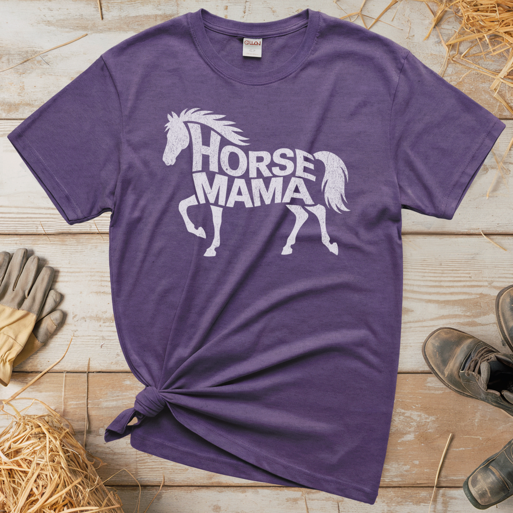 Horse Mama (Adult Unisex Tee) - Heather Purple
