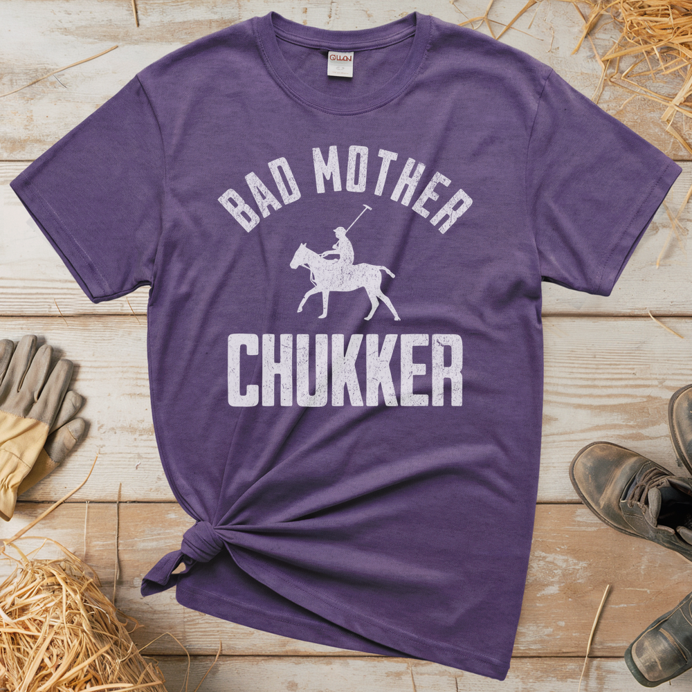 Bad Mother Chukker Horse Polo (Adult Unisex Tee) - Heather Purple