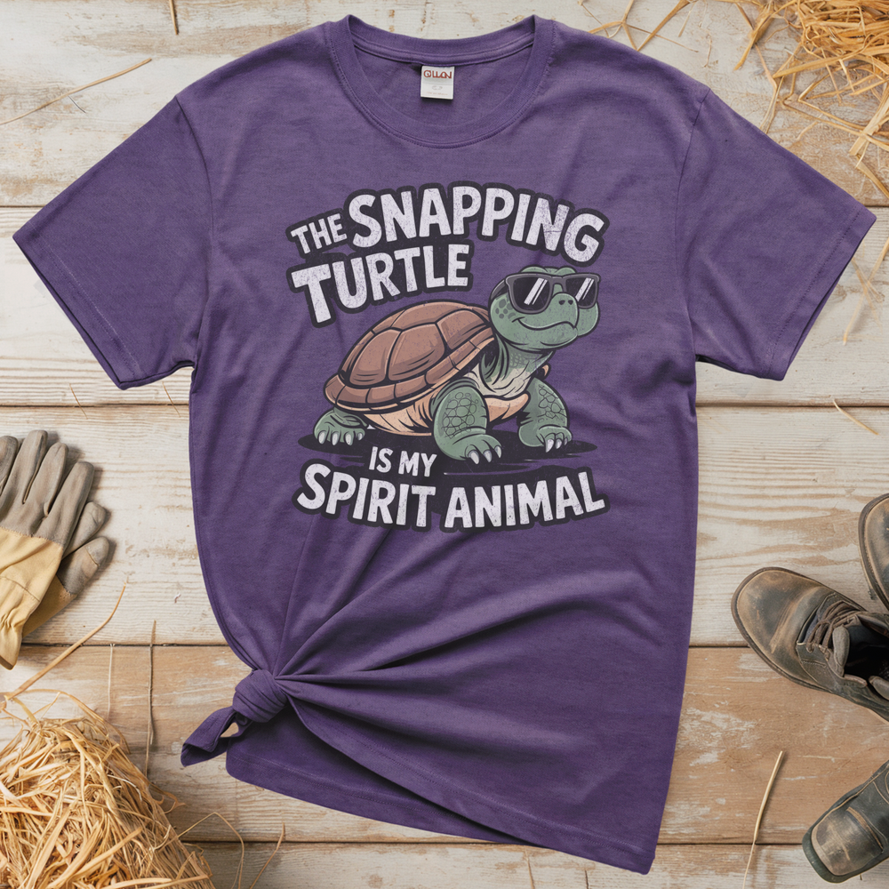 The Snapping Turtle Is My Spirit Animal (Adult Unisex Tee) - Heather Purple