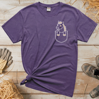 Horse In Pocket (Adult Unisex Tee) - Heather Purple