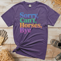 Sorry Can't Horses Bye (Adult Unisex Tee) - Heather Purple