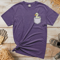 Duck In Pocket (Adult Unisex Tee) - Heather Purple