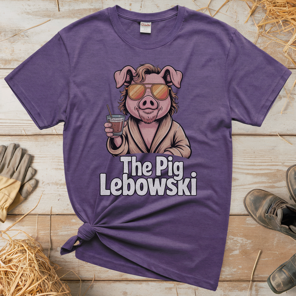 The Pig Lebowski (Adult Unisex Tee) - Heather Purple