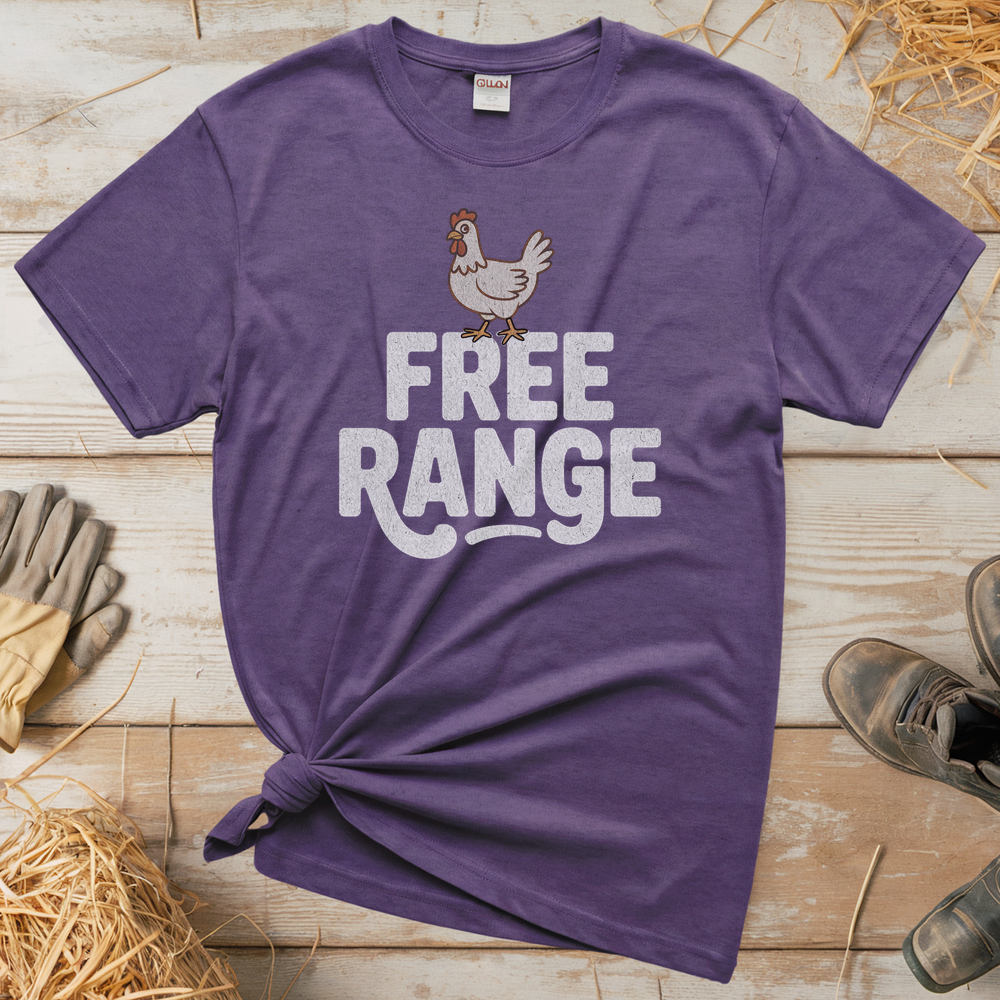 Free Range (Adult Unisex Tee) - Heather Purple