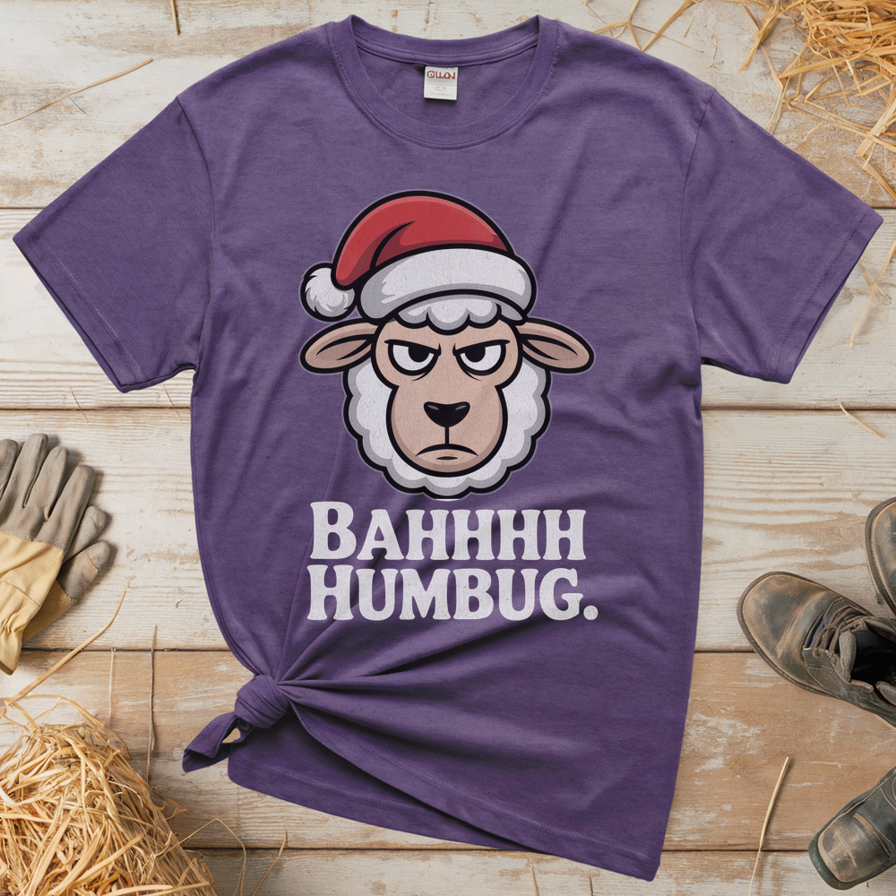 Bahhh Humbug Christmas (Adult Unisex Tee) - Heather Purple