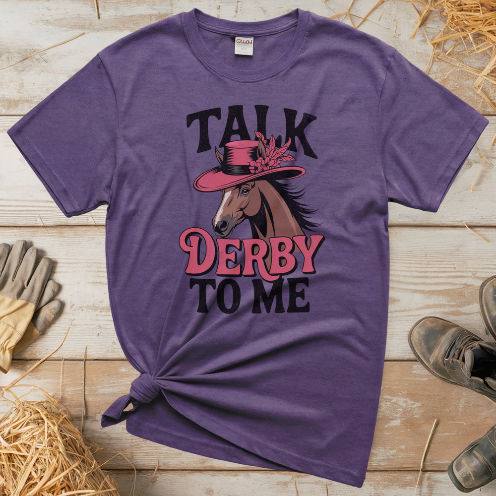 Talk Derby To Me (Adult Unisex Tee) - Heather Purple