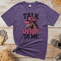 Talk Derby To Me (Adult Unisex Tee) - Heather Purple