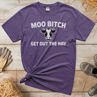 Moo Bitch Adult Tee - Heather Purple
