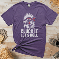 Cluck It Lets Roll Adult Tee - Heather Purple