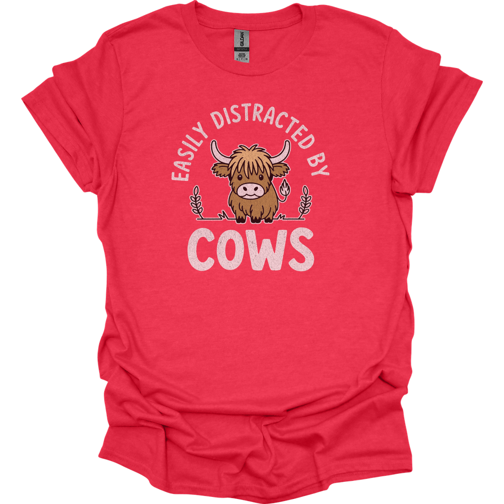 Easily Distracted By Cows - Heather Red