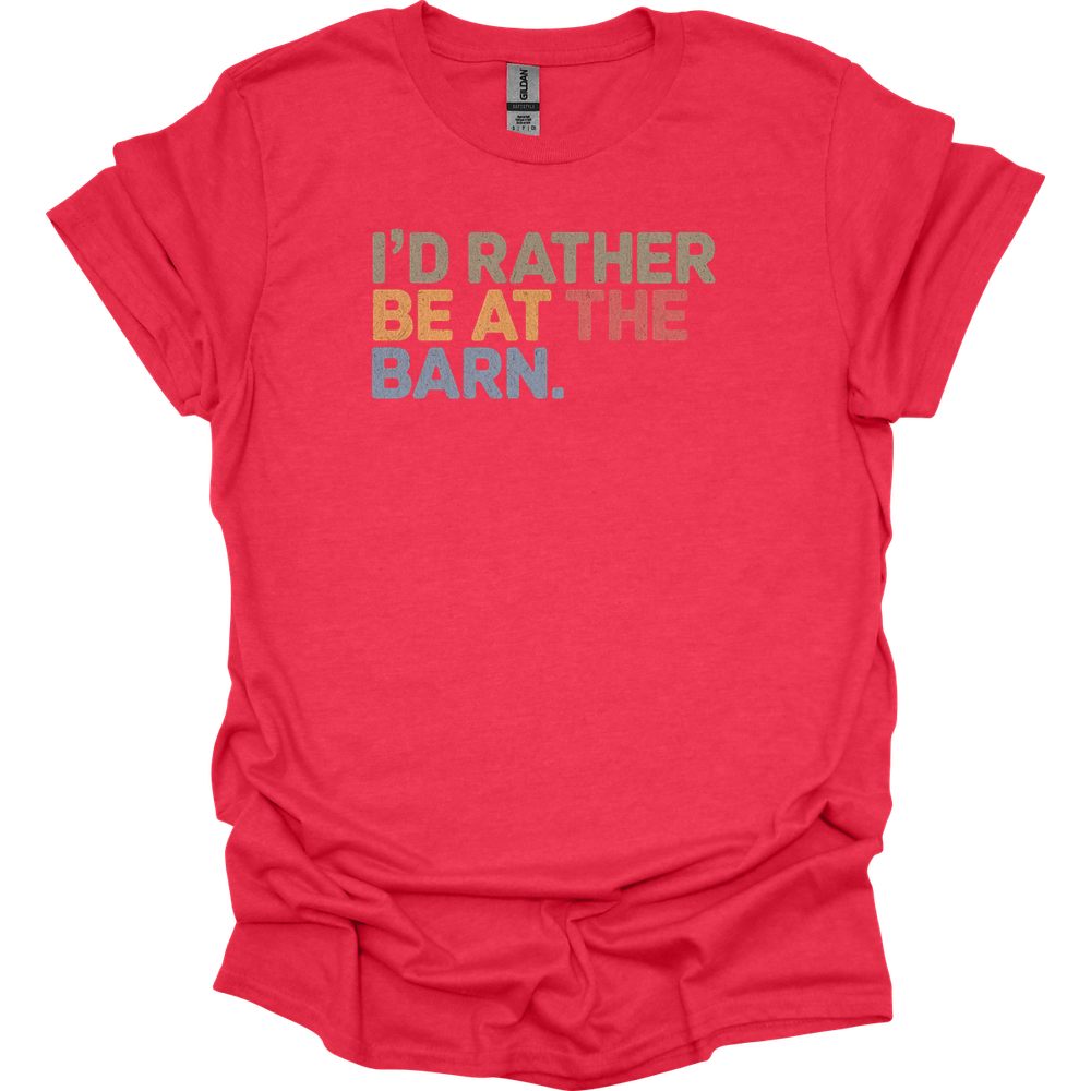 Id Rather Be At The Barn - Heather Red
