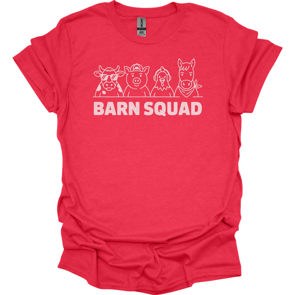 Barn Squad Adult Unisex Tee - Heather Red