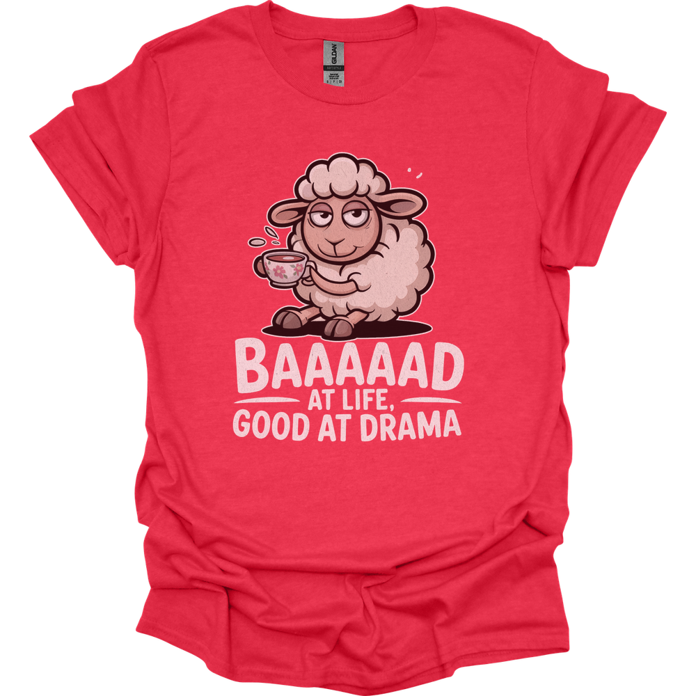 Baaad At Life Good At Drama Adult Dark - Heather Red