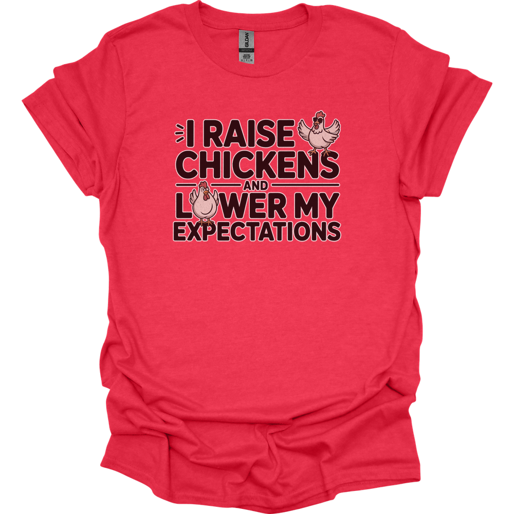I Raise Chickens And Lower My Expectations Adult - Heather Red
