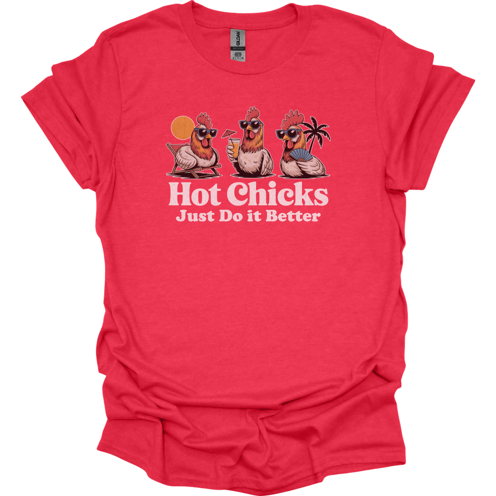 Hot Chicks Just Do It Better Adult Dark - Heather Red