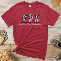 Herd You Were Talking Cows (Adult Unisex T-Shirt) - Heather Red