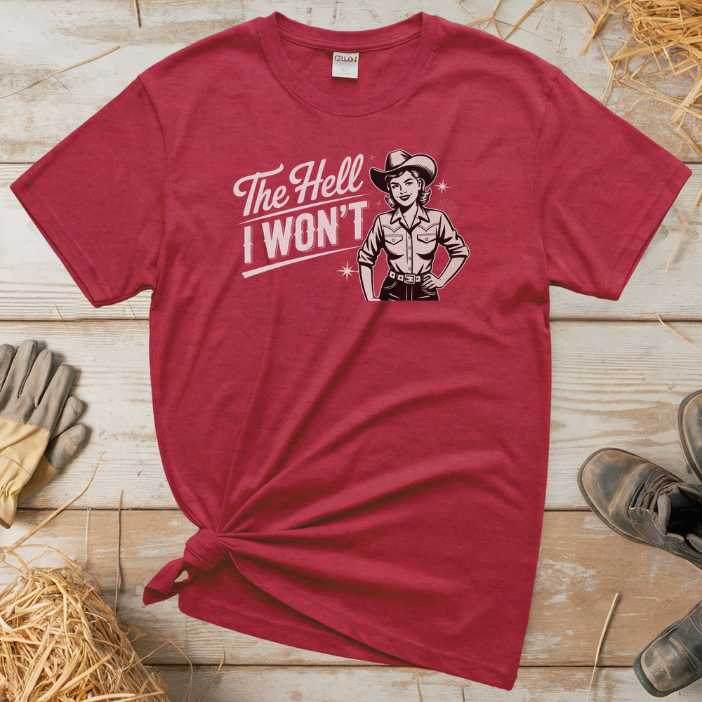 The Hell I Wont (Adult Unisex T-Shirt) - Heather Red