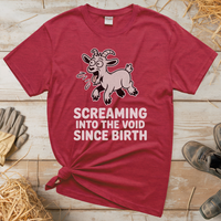 Screaming Into The Void Since Birth (Adult Unisex Tee) - Heather Red