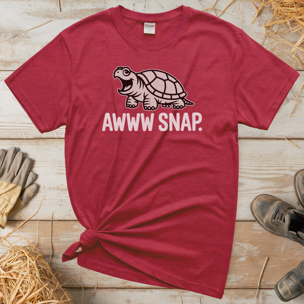 Awww Snap (Adult Unisex Tee) - Heather Red