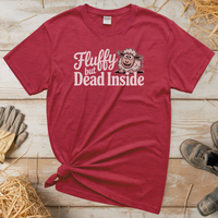 Fluffy But Dead Inside (Adult Unisex Tee) - Heather Red
