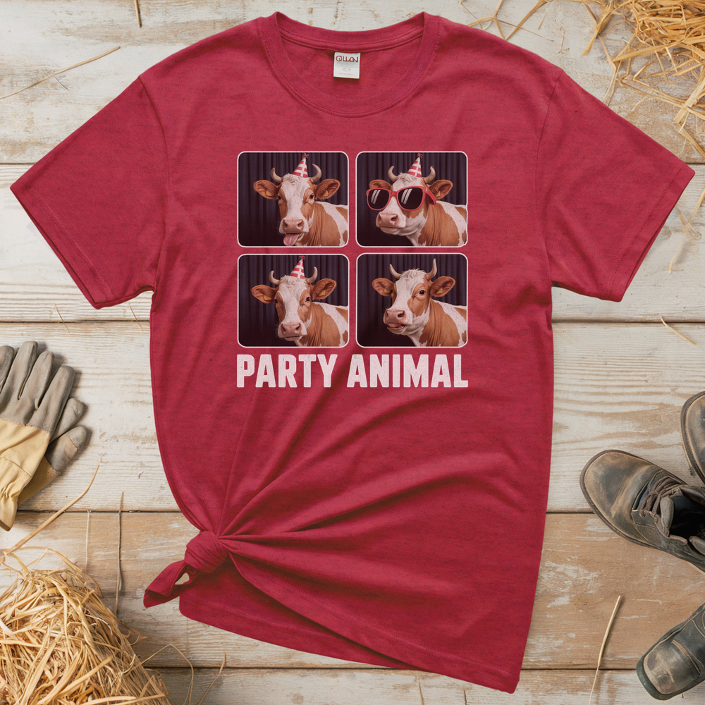 Party Animal (Adult Unisex Tee) - Heather Red