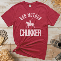 Bad Mother Chukker Horse Polo (Adult Unisex Tee) - Heather Red