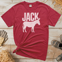 Jack Ass (Adult Unisex Tee) - Heather Red