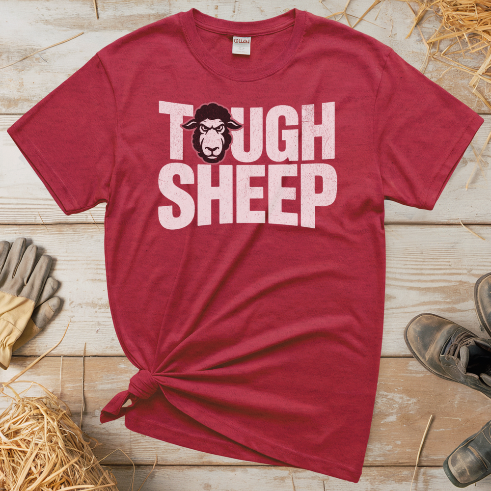 Tough Sheep (Adult Unisex Tee) - Heather Red