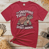 The Snapping Turtle Is My Spirit Animal (Adult Unisex Tee) - Heather Red