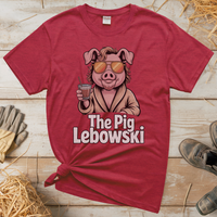 The Pig Lebowski (Adult Unisex Tee) - Heather Red