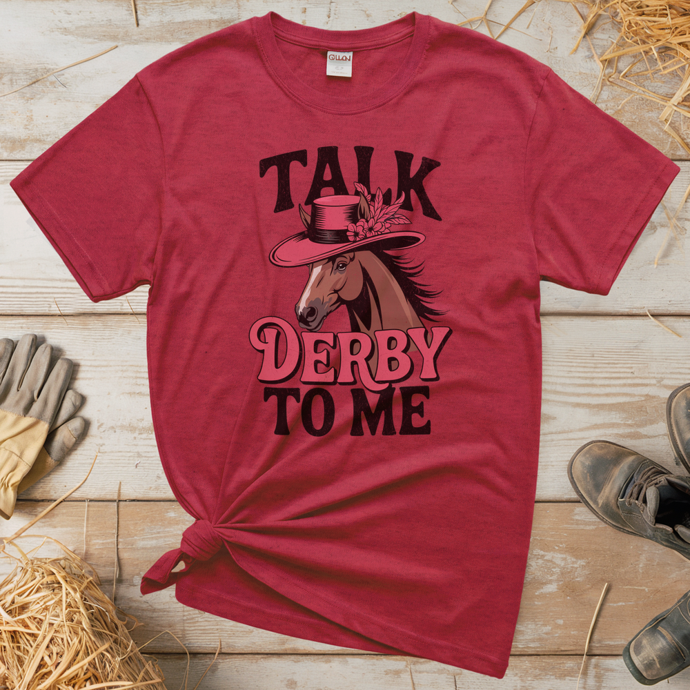 Talk Derby To Me (Adult Unisex Tee) - Heather Red