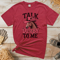 Talk Derby To Me (Adult Unisex Tee) - Heather Red