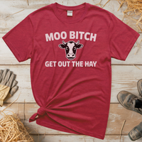 Moo Bitch Adult Tee - Heather Red
