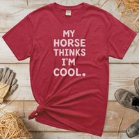My Horse Thinks Im Cool Adult Tee - Heather Red