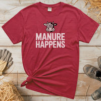 Manure Happens Adult Tee - Heather Red