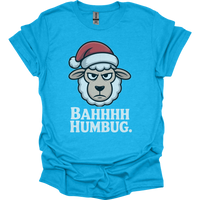 Bahhh Humbug Christmas (Adult Unisex Tee) - Heather Sapphire