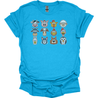 Barnyard Animals Adult Unisex Tee - Heather Sapphire