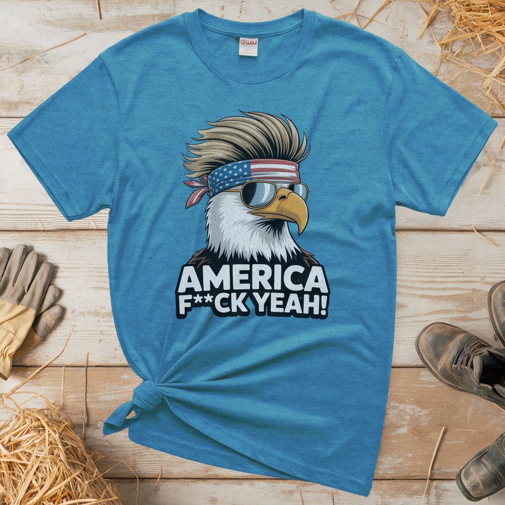 American Patirot Eagle (Adult Unisex T-Shirt) - Heather Sapphire
