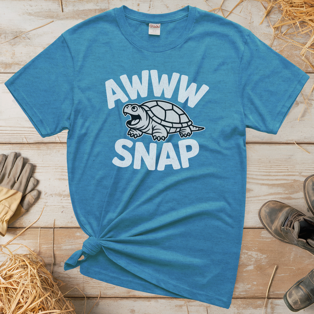Aww Snapping Turtle (Adult Unisex Tee) - Heather Sapphire