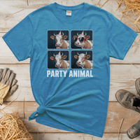 Party Animal (Adult Unisex Tee) - Heather Sapphire