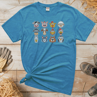 Barnyard Animals (Adult Unisex Tee) - Heather Sapphire