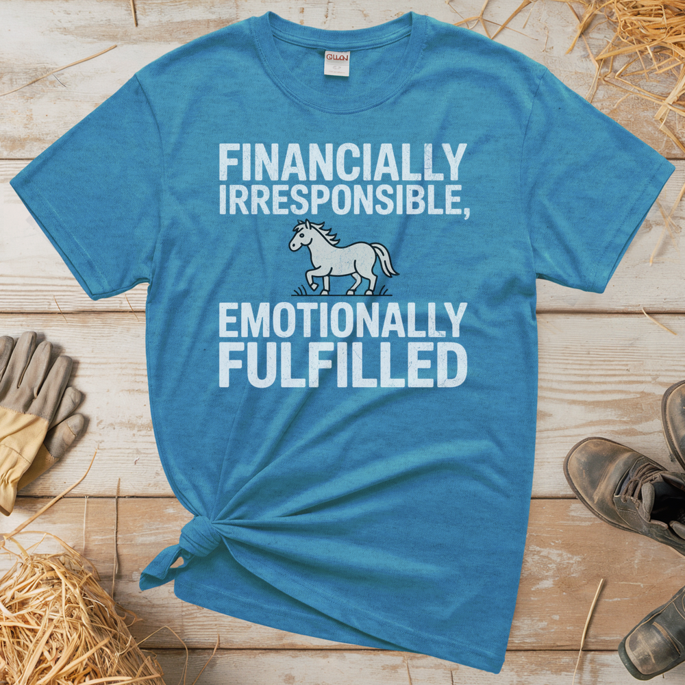 Financially Irresponsible Emotionally Fulfilled (Adult Unisex Tee) - Heather Sapphire