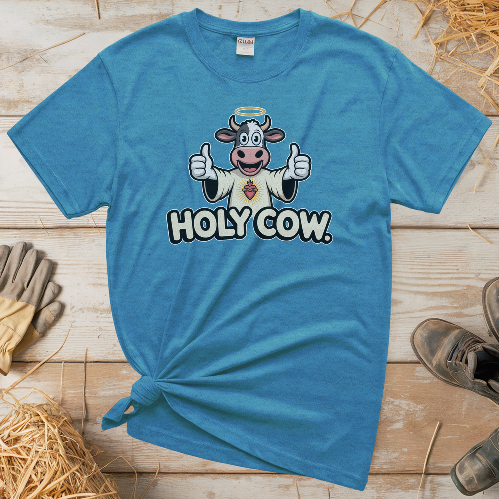 Holy Cow Adult (Unisex Tee) - Heather Sapphire