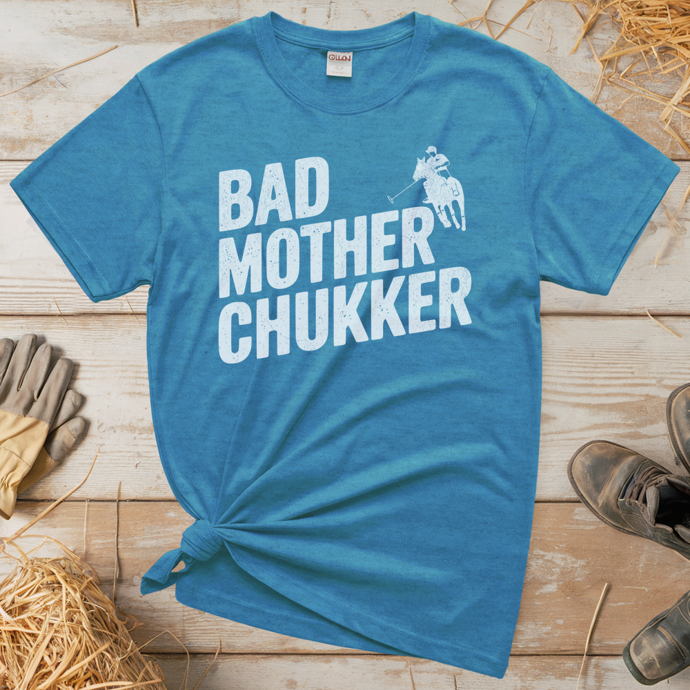 Bad Mother Chukker Polo (Adult Unisex Tee) - Heather Sapphire