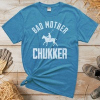 Bad Mother Chukker Horse Polo (Adult Unisex Tee) - Heather Sapphire