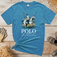 Polo Because Money Doesn't Injure Itself (Adult Unisex Tee) - Heather Sapphire