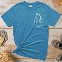 Horse In Pocket (Adult Unisex Tee) - Heather Sapphire