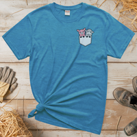 Sheep And Pig In Pocket (Adult Unisex Tee) - Heather Sapphire