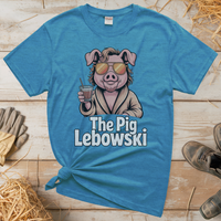 The Pig Lebowski (Adult Unisex Tee) - Heather Sapphire